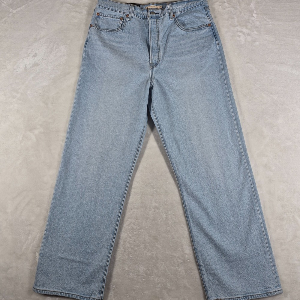Levi's Premium Ribcage Straight Ankle Jeans Women's 33x29 Blue Button Fly NWT